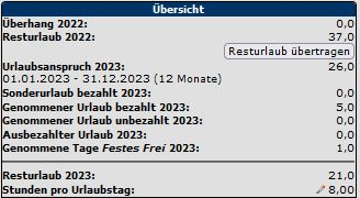1. Übersicht Ihres Urlaubsanspruches